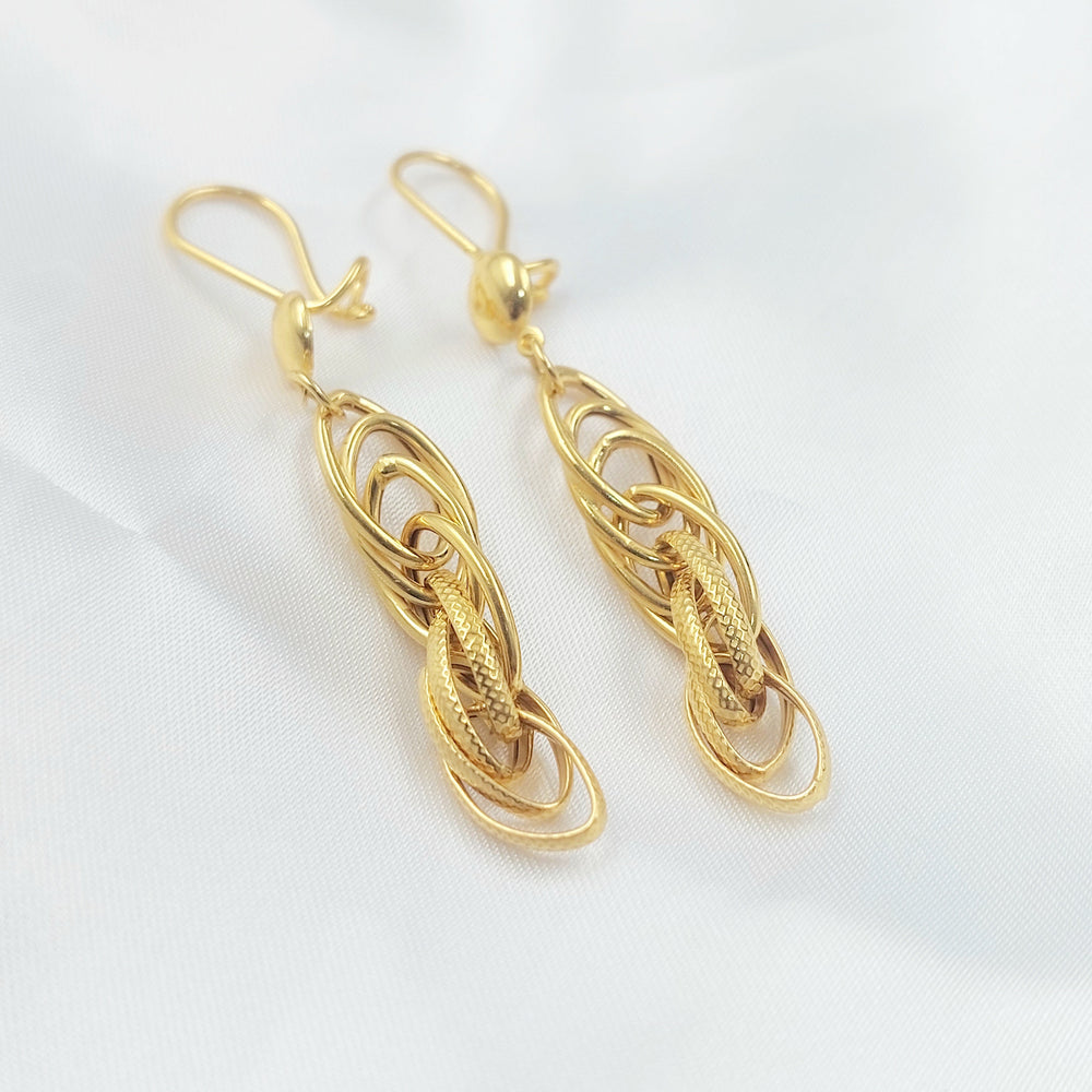 Shankle Earrings Made of 21K Gold by Saeed Jewelry 