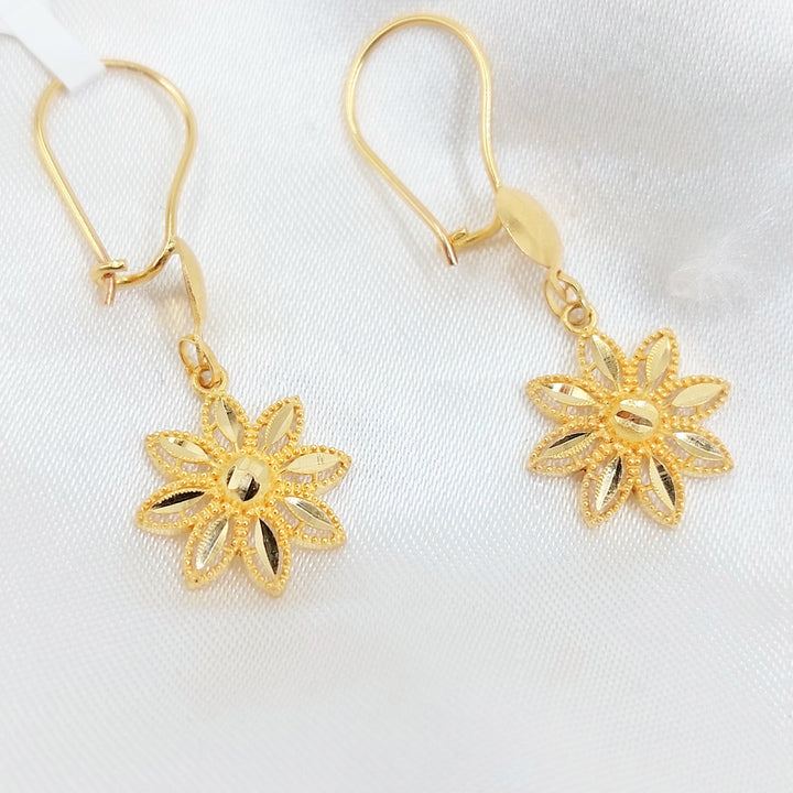 Sun Earrings Made of 21K Gold by Saeed Jewelry 
