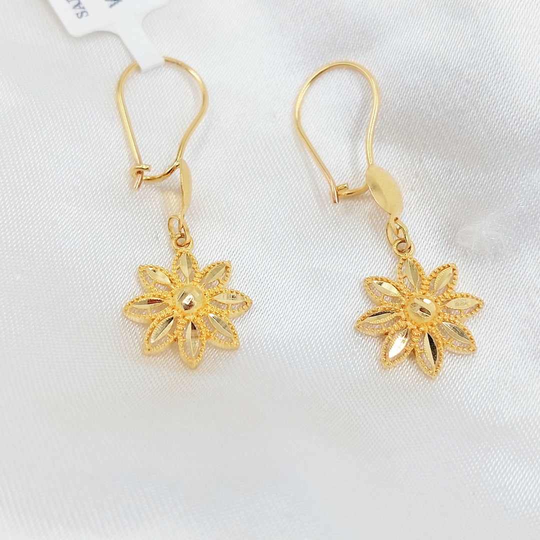 Sun Earrings Made of 21K Gold by Saeed Jewelry 