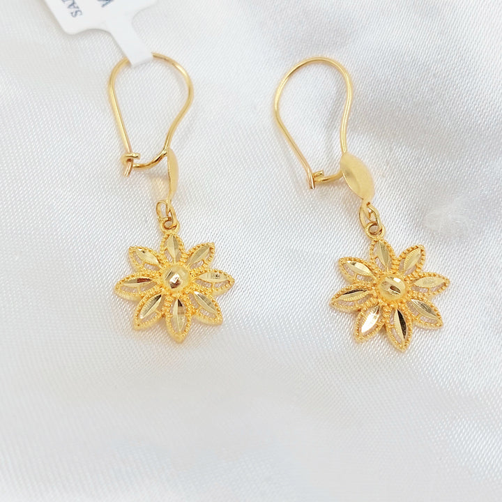 Sun Earrings Made of 21K Gold by Saeed Jewelry 