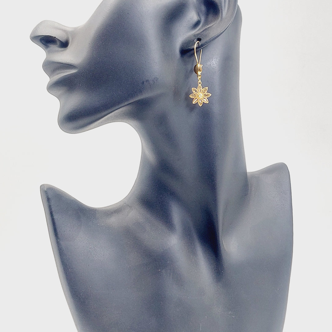 Sun Earrings Made of 21K Gold by Saeed Jewelry 