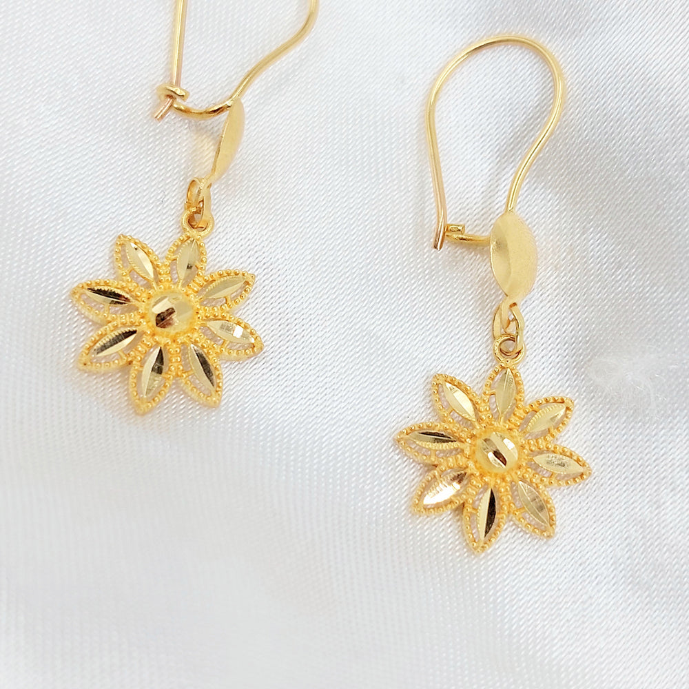 Sun Earrings Made of 21K Gold by Saeed Jewelry 