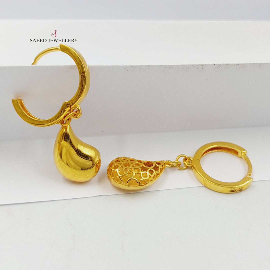 21K Gold Tears Earrings by Saeed Jewelry - Image 4