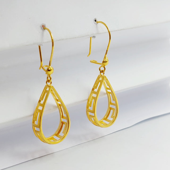 Tears Earrings Made of 21K Gold by Saeed Jewelry 
