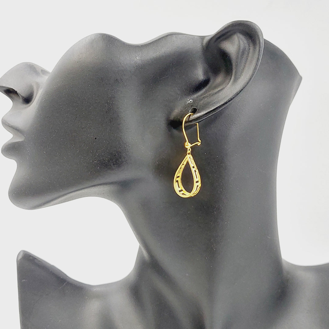Tears Earrings Made of 21K Gold by Saeed Jewelry 