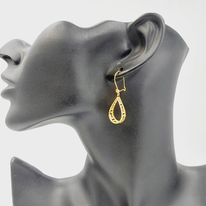 Tears Earrings Made of 21K Gold by Saeed Jewelry 