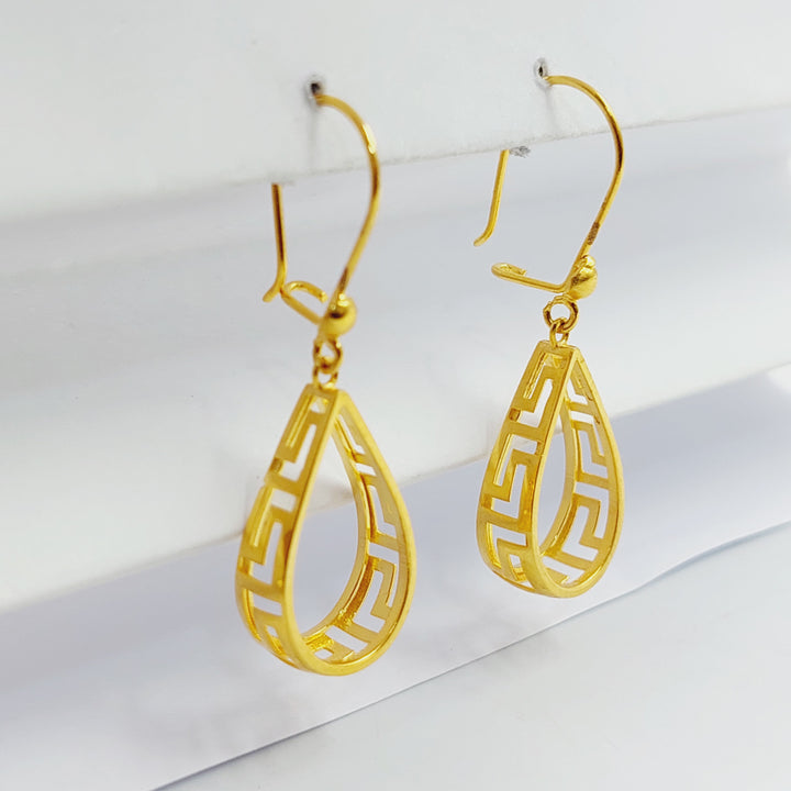 Tears Earrings Made of 21K Gold by Saeed Jewelry 