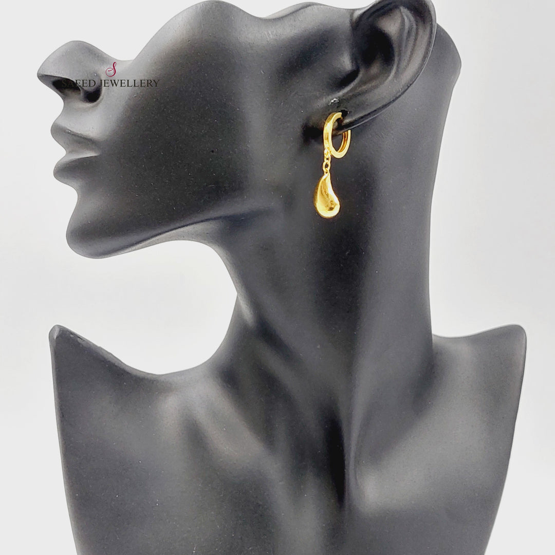 21K Gold Tears Earrings by Saeed Jewelry - Image 5