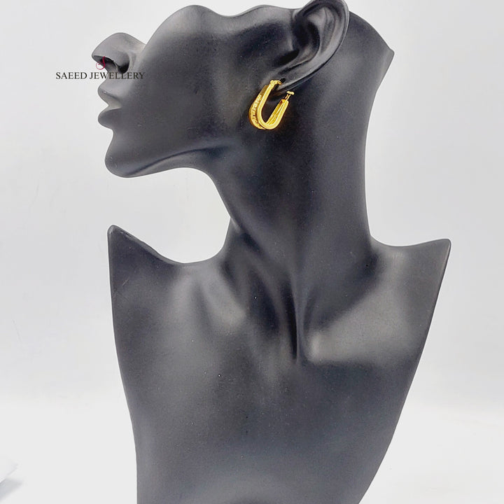 21K Gold Virna Hoop Earrings by Saeed Jewelry - Image 3