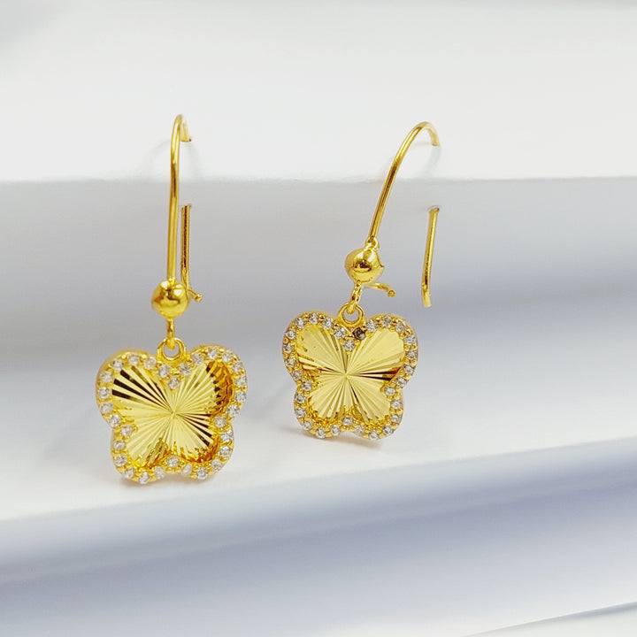 21K حلق فراشة مرصع-مجوهرات الشيخ سعيد-Saeed Jewelry 