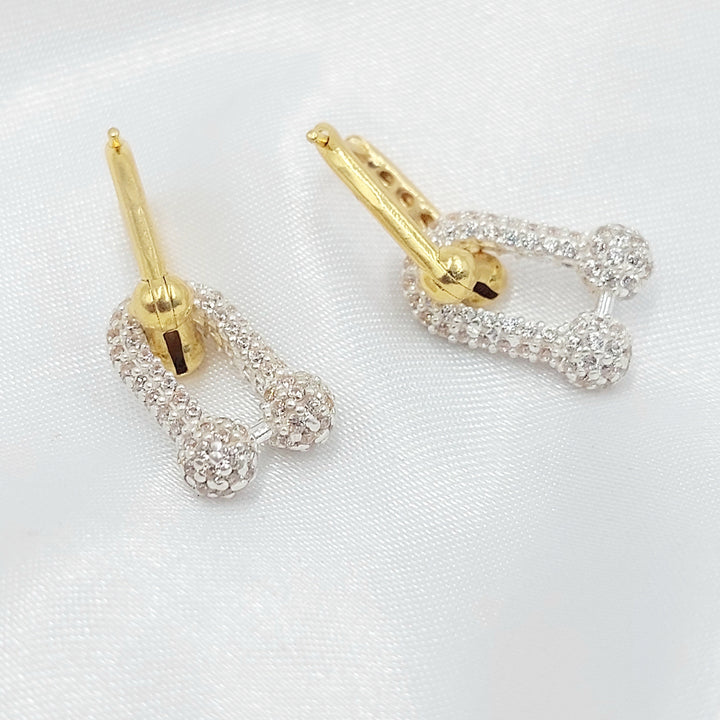 21K حلق بيبر كليب مرصع-مجوهرات الشيخ سعيد-Saeed Jewelry 