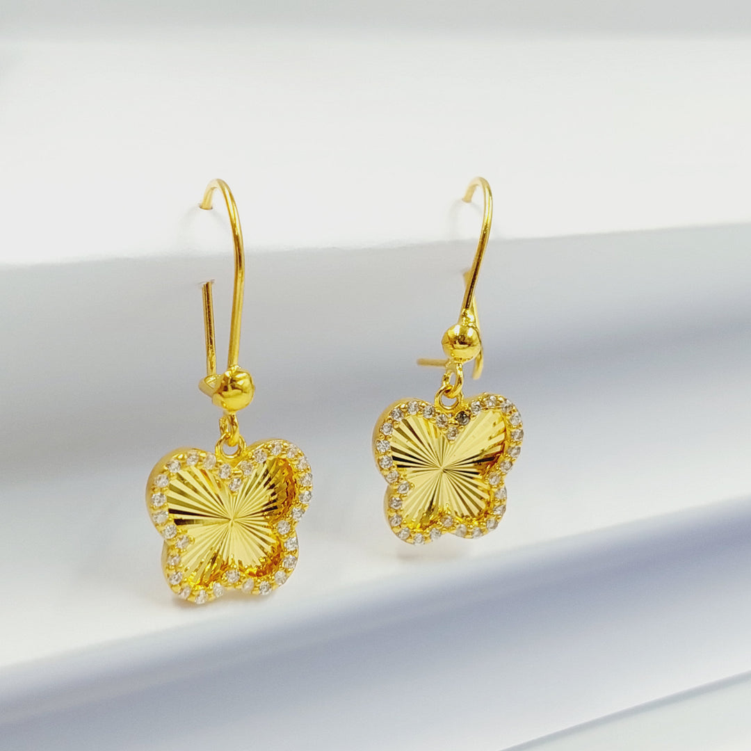 21K حلق فراشة مرصع-مجوهرات الشيخ سعيد-Saeed Jewelry 