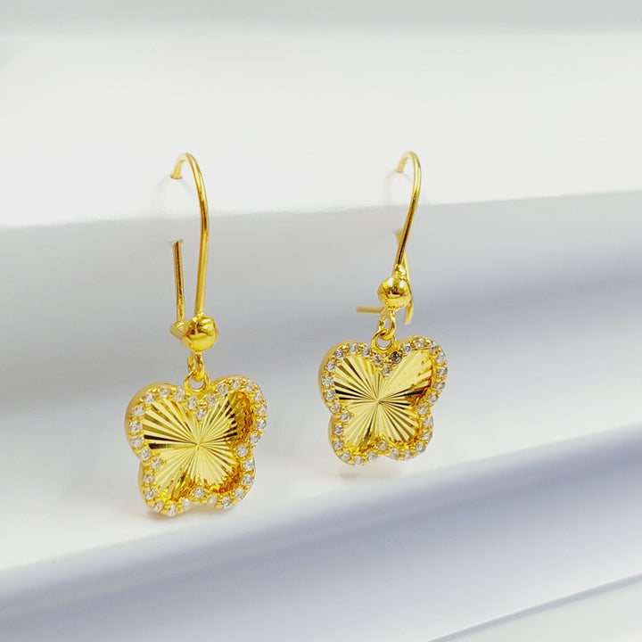 21K حلق فراشة مرصع-مجوهرات الشيخ سعيد-Saeed Jewelry 