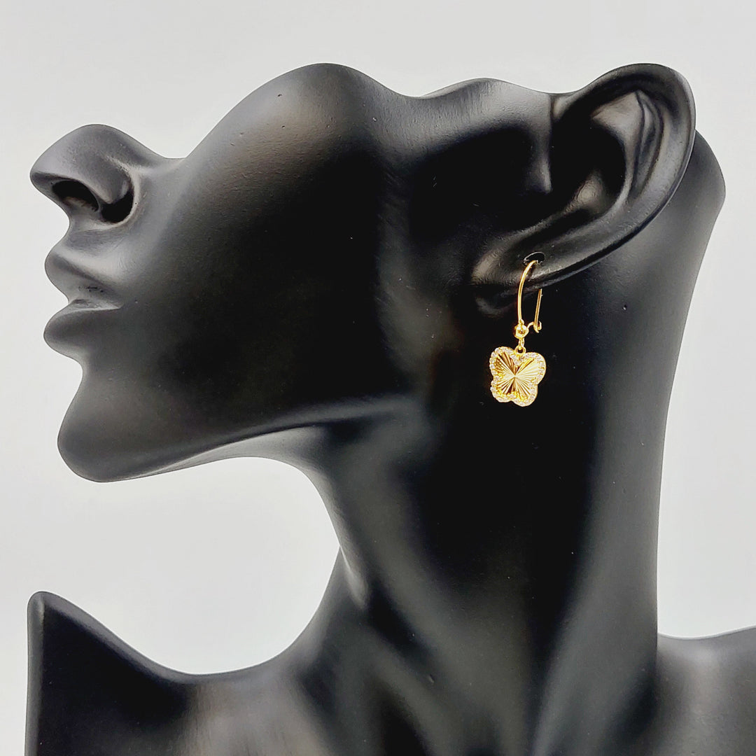 21K حلق فراشة مرصع-مجوهرات الشيخ سعيد-Saeed Jewelry 