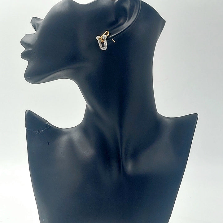 21K حلق برغي مرصع-مجوهرات الشيخ سعيد-Saeed Jewelry 