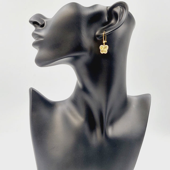21K حلق فراشة مرصع-مجوهرات الشيخ سعيد-Saeed Jewelry 