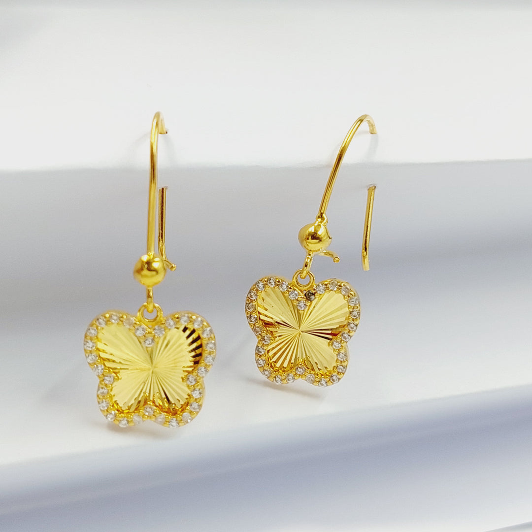 21K حلق فراشة مرصع-مجوهرات الشيخ سعيد-Saeed Jewelry 