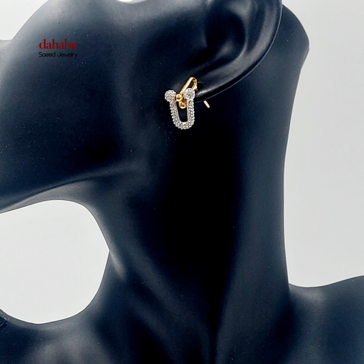 21K Gold Screw Zircon Earrings