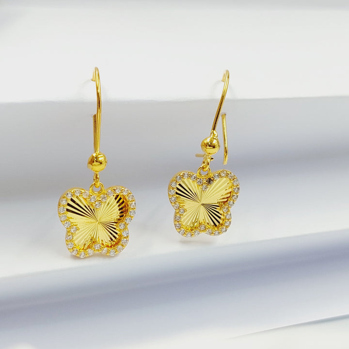 21K حلق فراشة مرصع-مجوهرات الشيخ سعيد-Saeed Jewelry 