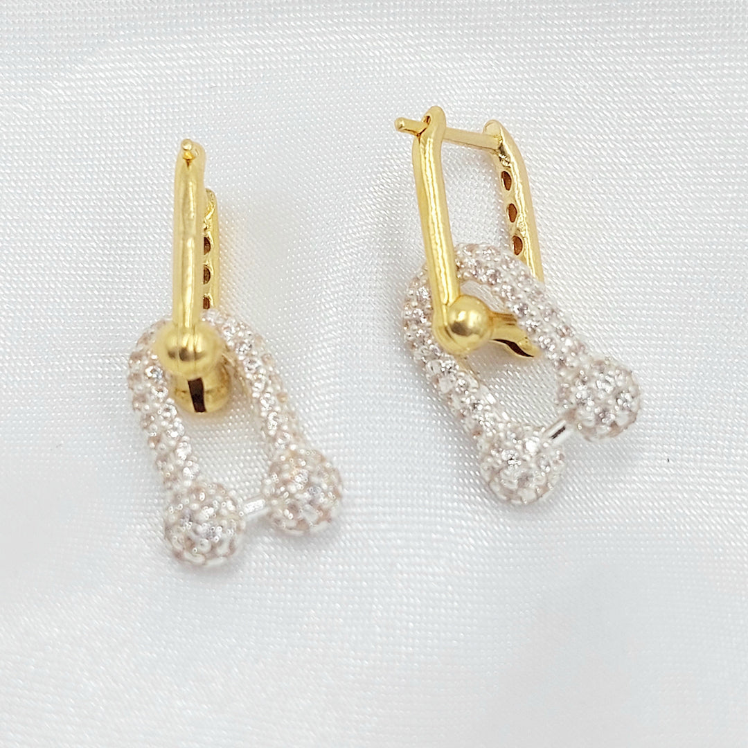 21K حلق بيبر كليب مرصع-مجوهرات الشيخ سعيد-Saeed Jewelry 