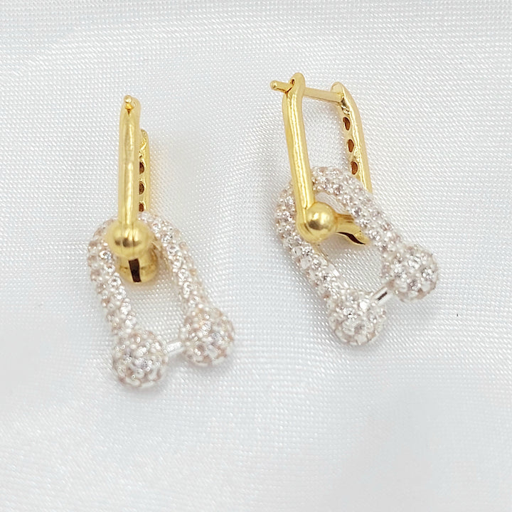 21K حلق بيبر كليب مرصع-مجوهرات الشيخ سعيد-Saeed Jewelry 