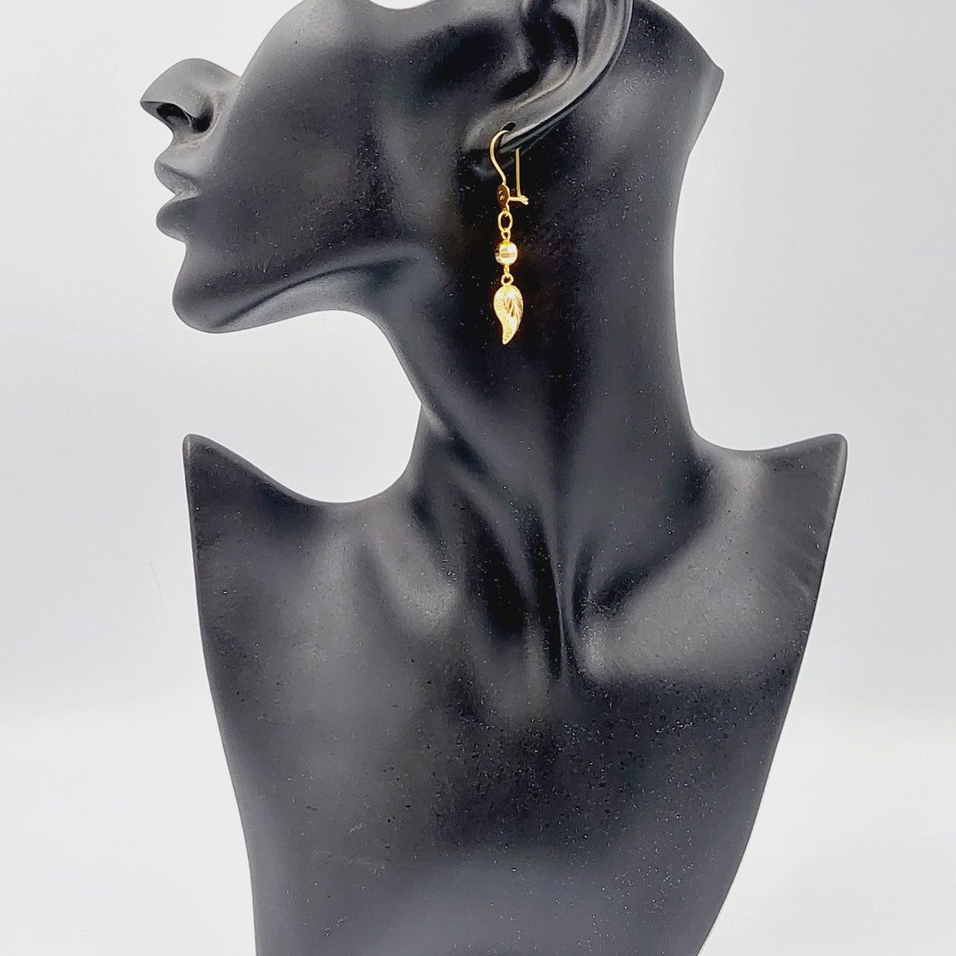 21K Gold Almond Earrings by Saeed Jewelry - Image 3