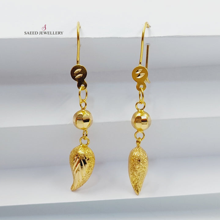 21K Gold Almond Earrings by Saeed Jewelry - Image 1