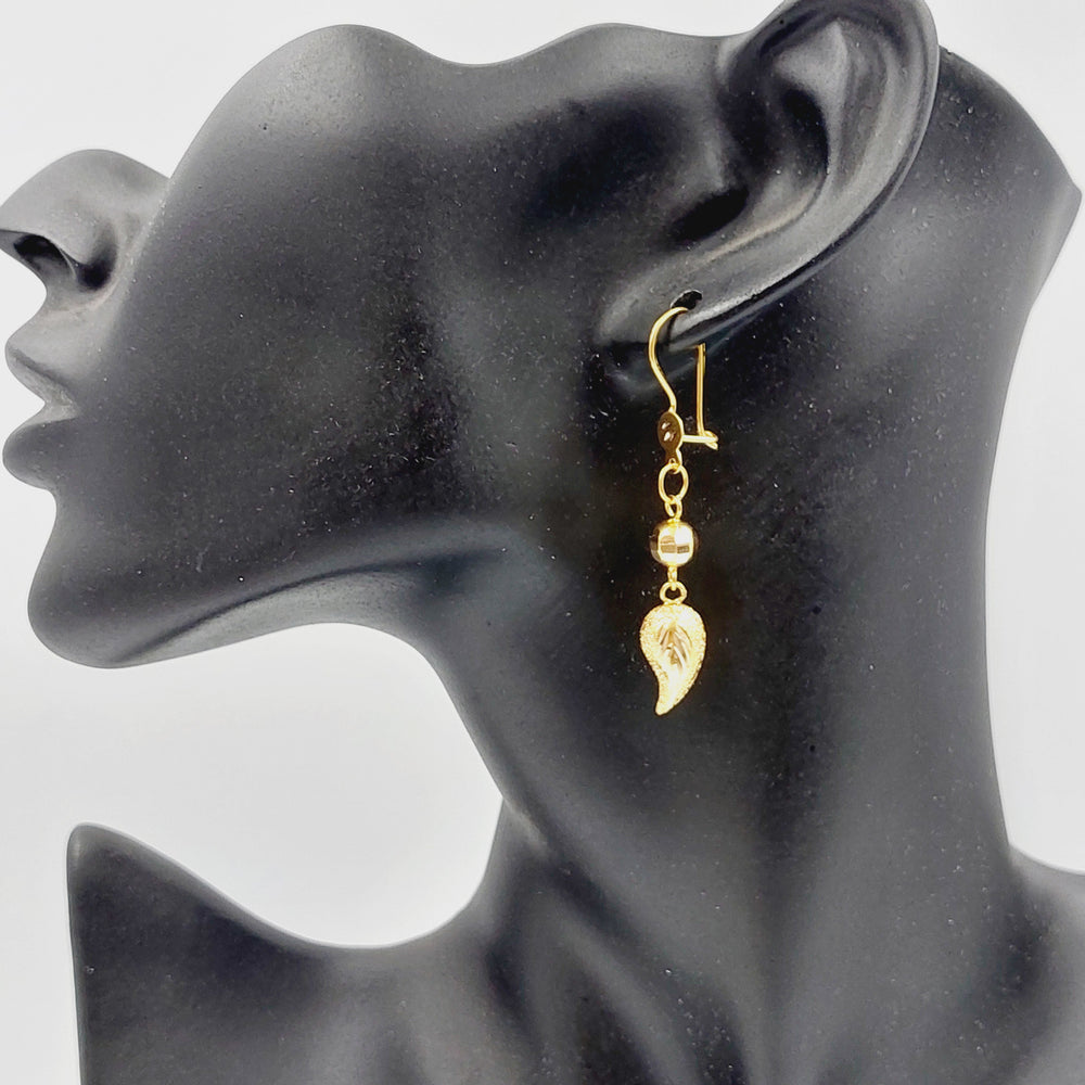 21K Gold Almond Earrings by Saeed Jewelry - Image 2