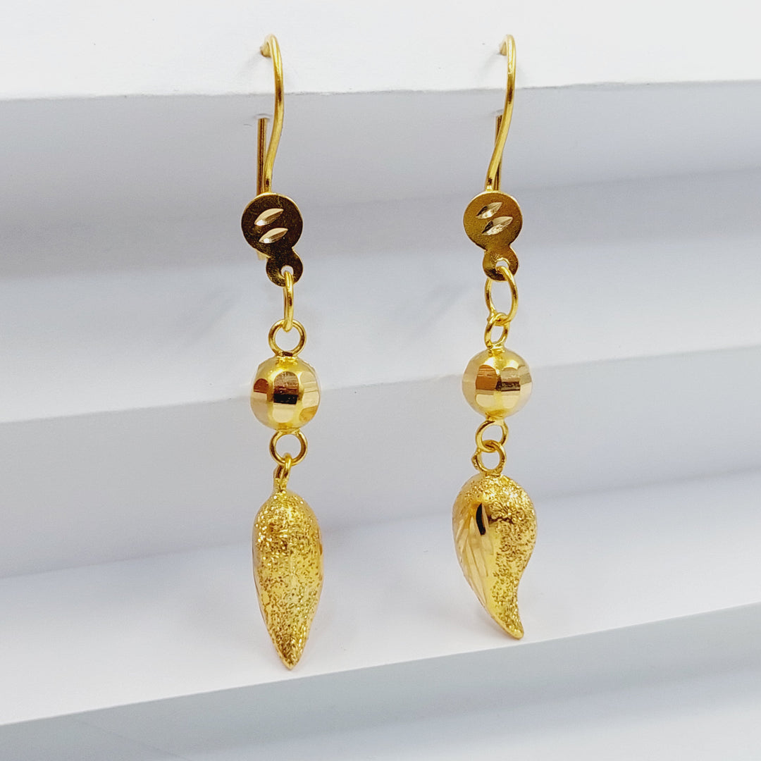 21K Gold Almond Earrings by Saeed Jewelry - Image 4