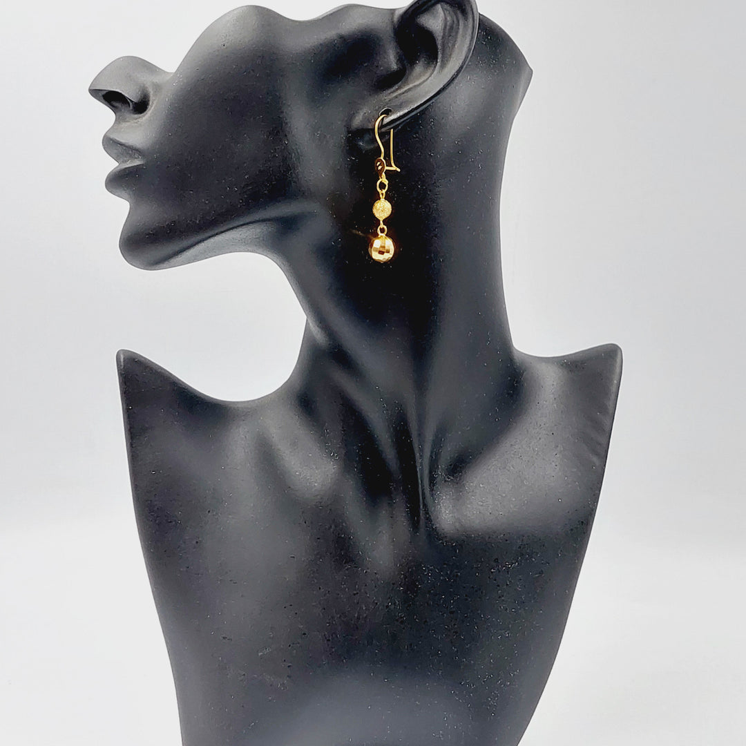 21K Gold Balls Earrings by Saeed Jewelry - Image 4