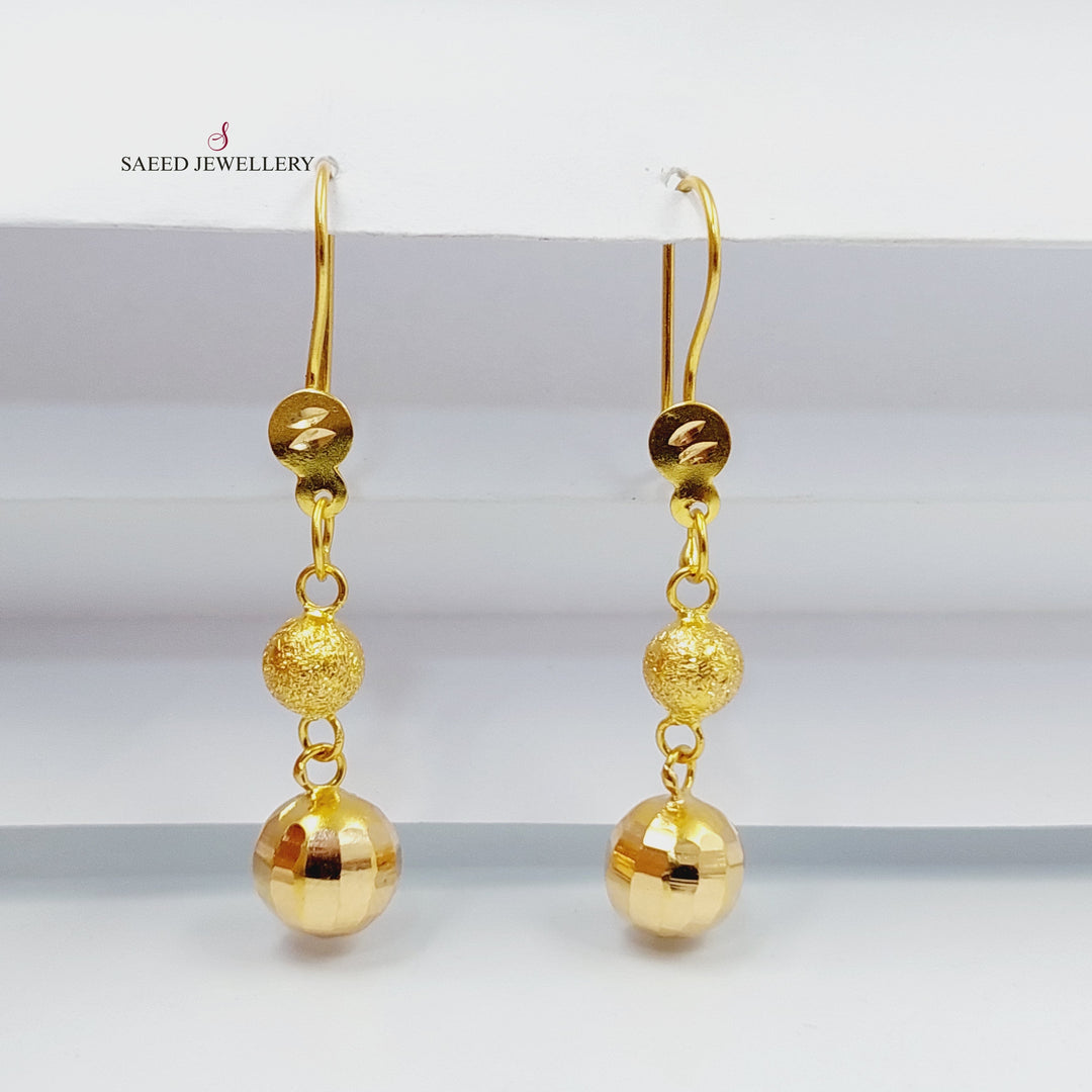 21K Gold Balls Earrings by Saeed Jewelry - Image 1