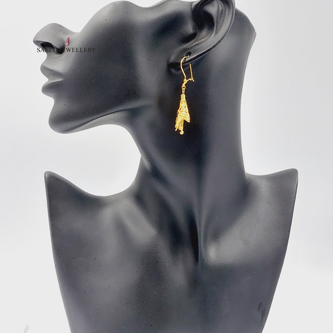 21K Gold Bell Earrings by Saeed Jewelry - Image 3