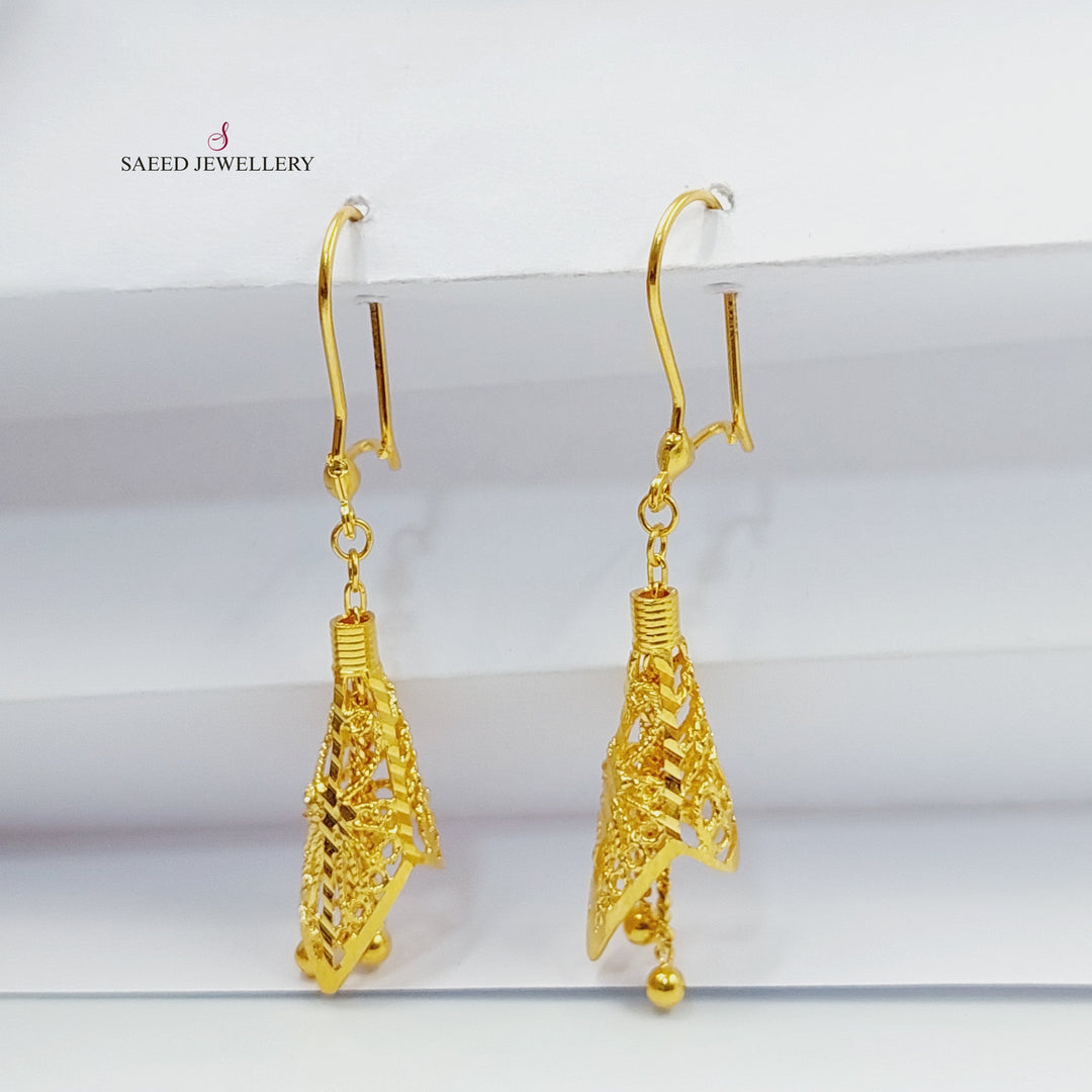 21K Gold Bell Earrings by Saeed Jewelry - Image 4