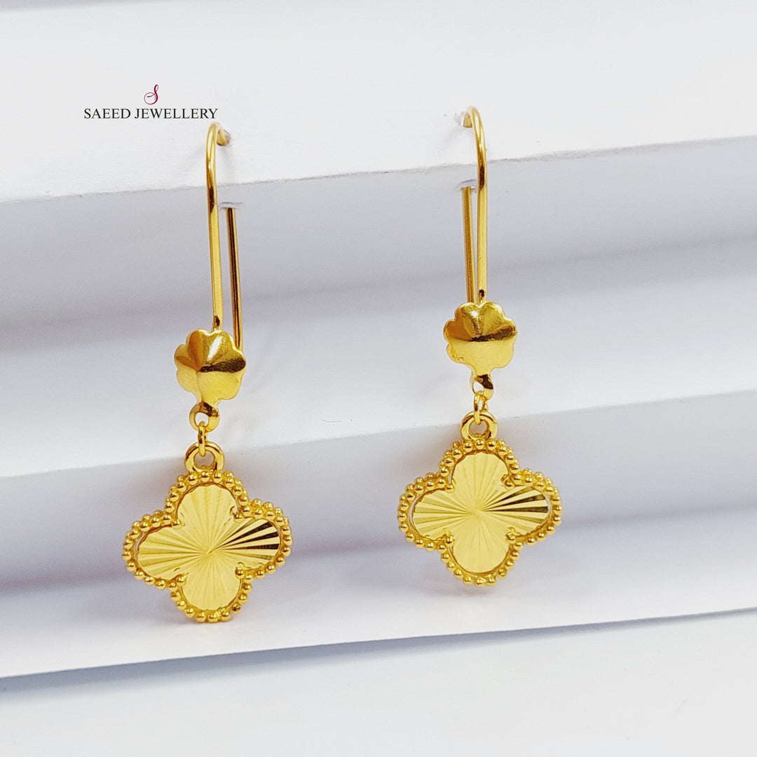 21K Gold CLOVER Earrings by Saeed Jewelry - Image 1