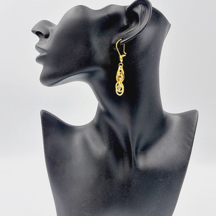 21K Gold Cuban Links Earrings by Saeed Jewelry - Image 3