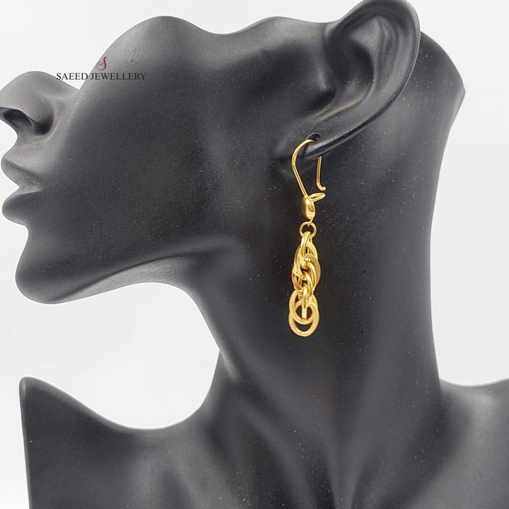 21K Gold Cuban Links Earrings by Saeed Jewelry - Image 4