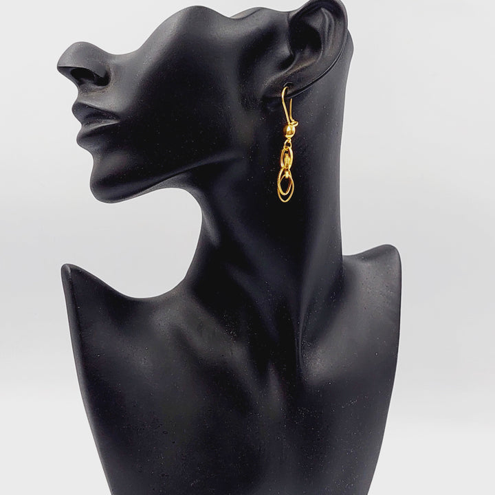 21K Gold Cuban Links Earrings by Saeed Jewelry - Image 3