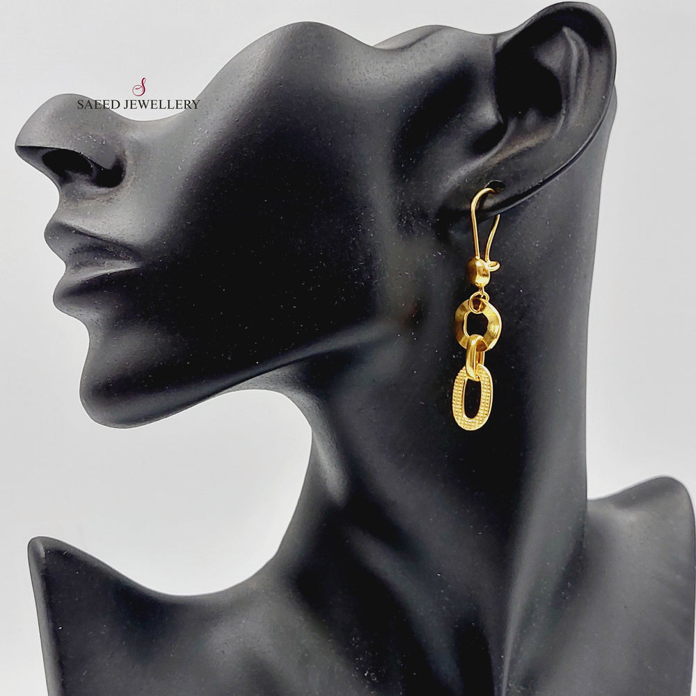 21K Gold Cuban Links Earrings by Saeed Jewelry - Image 2