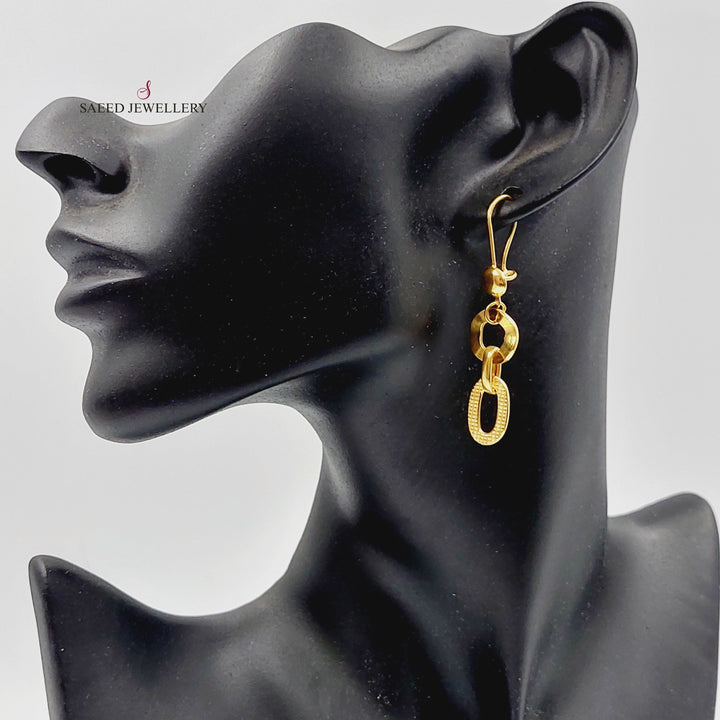 21K Gold Cuban Links Earrings by Saeed Jewelry - Image 2