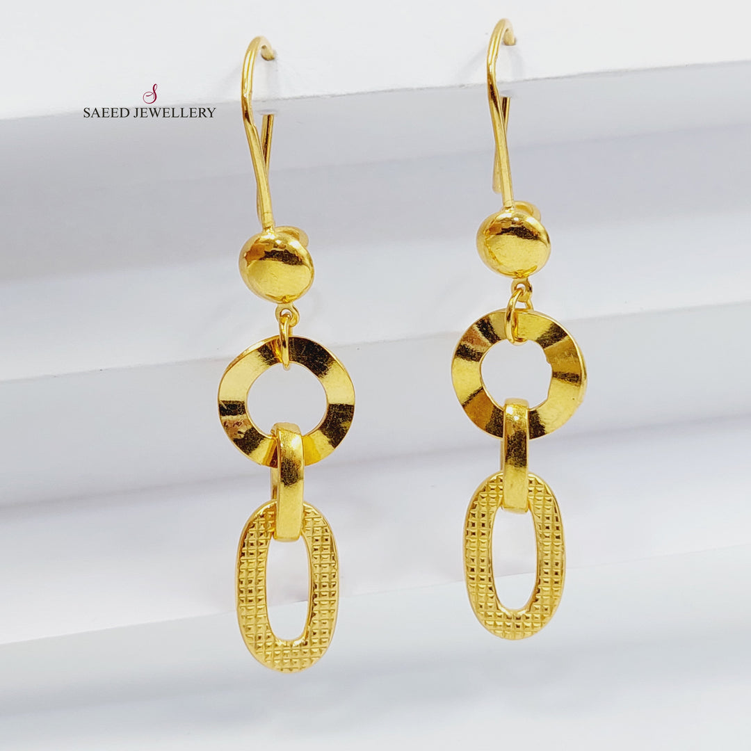 21K Gold Cuban Links Earrings by Saeed Jewelry - Image 1