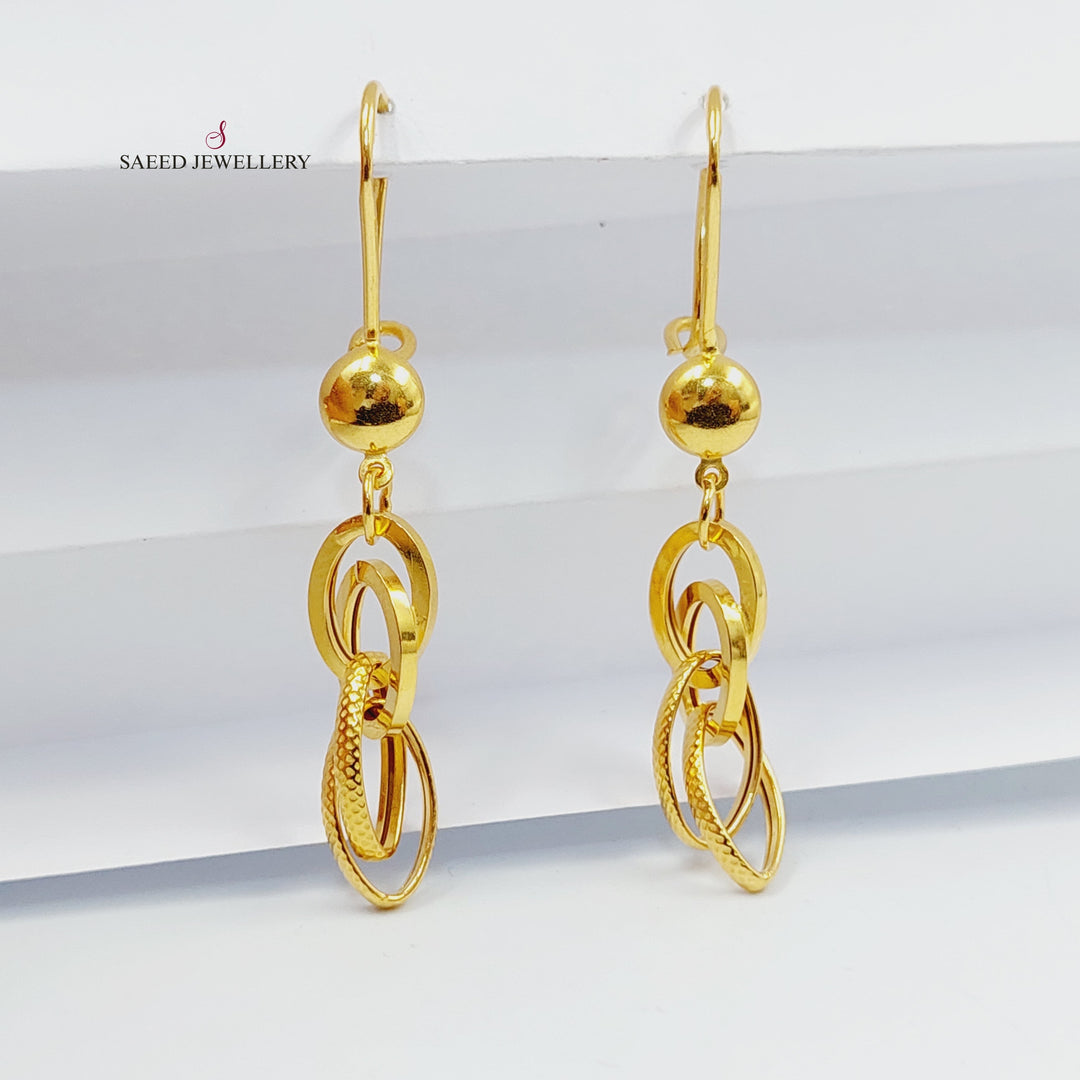 21K حلق جنزير-مجوهرات الشيخ سعيد-Saeed Jewelry 