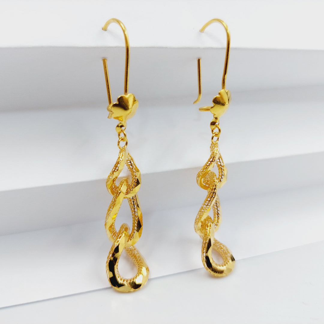 21K Gold Deluxe Cuban Links Earrings by Saeed Jewelry - Image 4