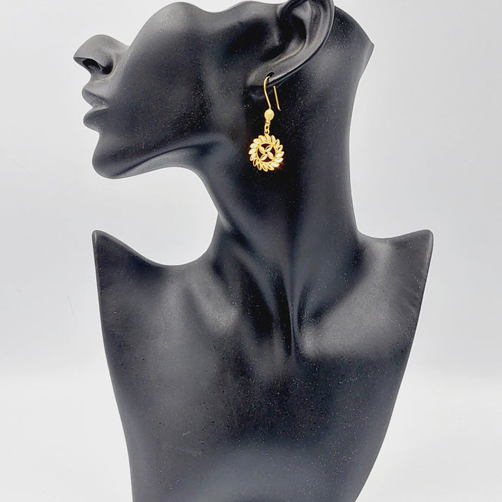 21K Gold Deluxe Leaf Earrings by Saeed Jewelry - Image 5