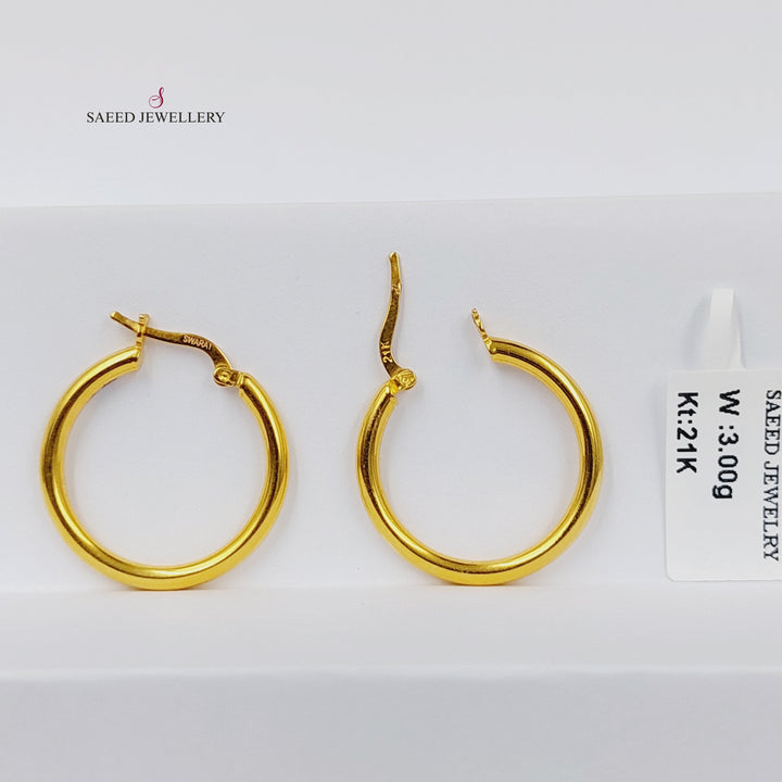 21K Gold Hoop Earrings by Saeed Jewelry - Image 1