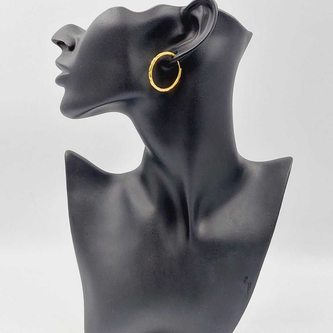 21K Gold Hoop Earrings by Saeed Jewelry - Image 3