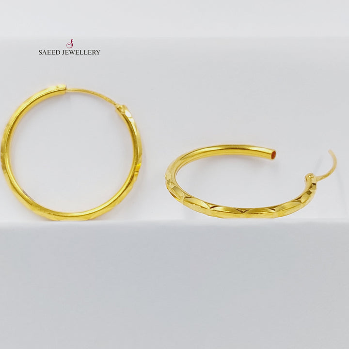 21K Gold Hoop Earrings by Saeed Jewelry - Image 1