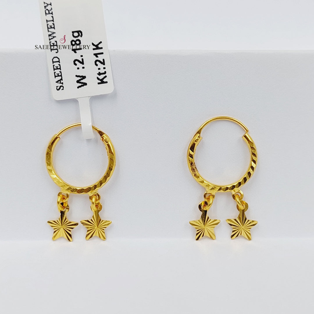 21K Gold Hoop Earrings by Saeed Jewelry - Image 1