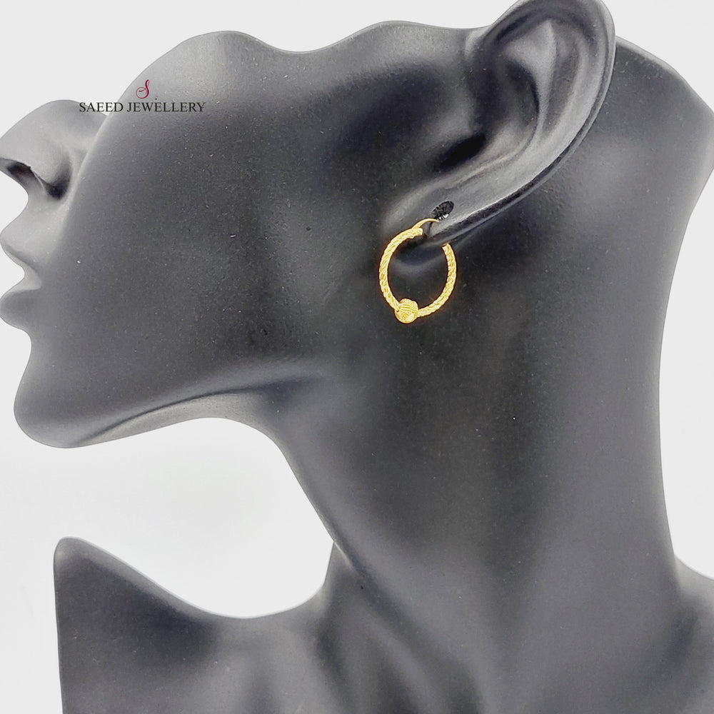 21K Gold Hoop Earrings by Saeed Jewelry - Image 2