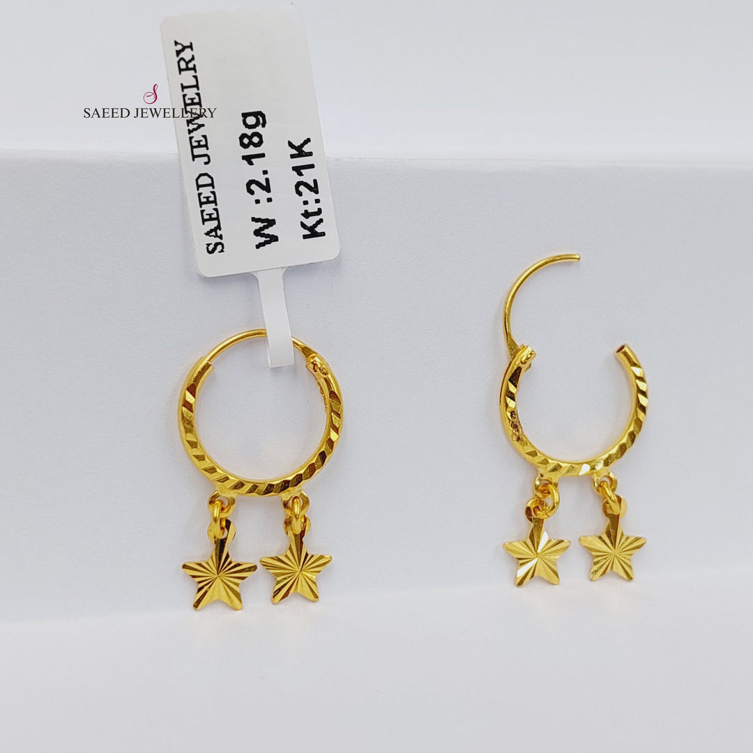 21K Gold Hoop Earrings by Saeed Jewelry - Image 6