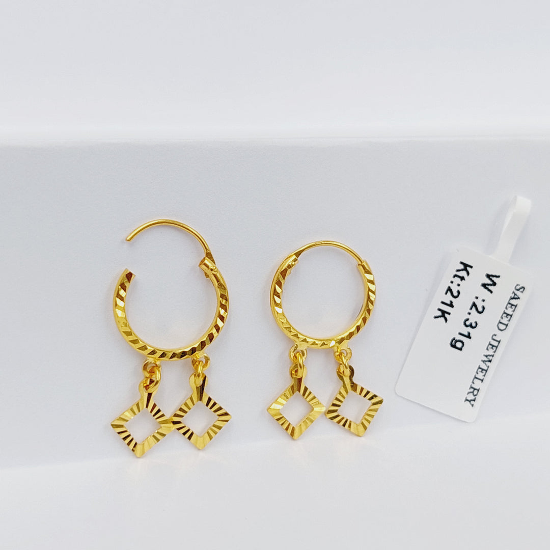 21K Gold Hoop Earrings by Saeed Jewelry - Image 4